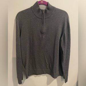 Men’s Alfani quarter zip sweater, dark gray, Medium